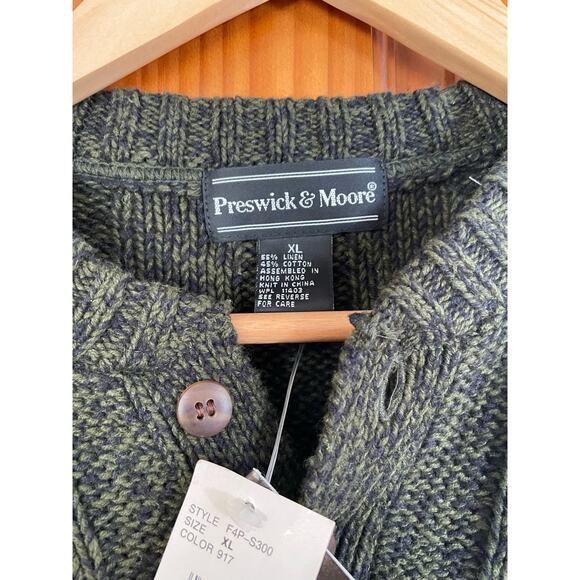 Preswick & Moore Mens NWT Green knit Sweater Size XL - Picture 2 of 7